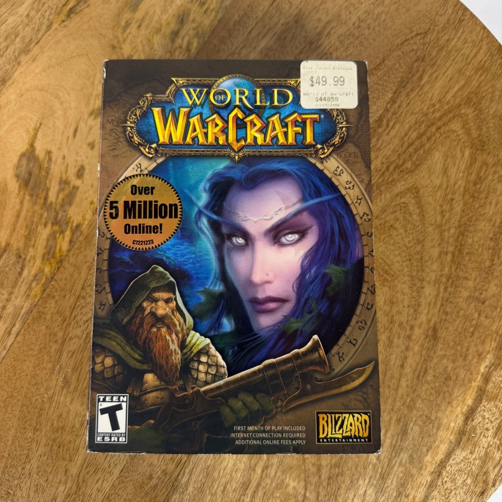 World of Warcraft PC 2004 Big Box Blizzard 5-Disc Set Manual Catalog Vintage